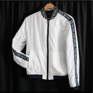 Michael Kors Logo Tape Bomber Jacket
